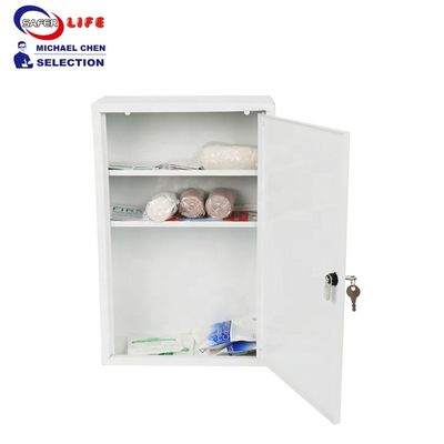 Medical equipment wall mounted medicine steel metal first aid container cabinet