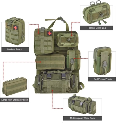 Tactical Truck Organizer 0.17KG Green Oxford Cloth Molle Bag