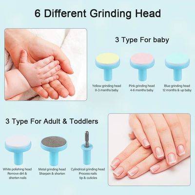 Baby adult pets Nail Trimmer Upgraded Safe Electric Baby Nail file grinder Baby Nail File with LED Light