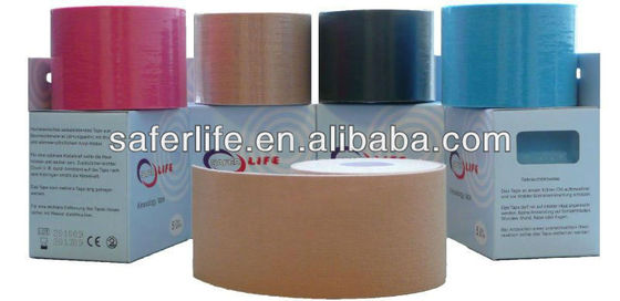 Wholesale  5cm*5M  sports athlete tape golf tennis  kinesiology tape Nylon 4 way  kinesiology sports  tape blue