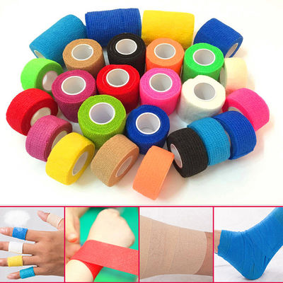 Child Pet sports hand tear able self-adhesive bandage  wholesale puppy dog Cohesive bandage tape green blue bandages