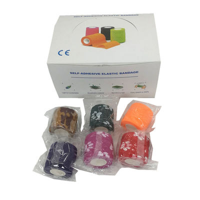 Child Pet sports hand tear able self-adhesive bandage  wholesale puppy dog Cohesive bandage tape green blue bandages