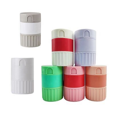 Four-in-one Dust-proof Pill Box with Pill Cutter Portable 6.3*4.2cm ABS Pill Dispenser Box